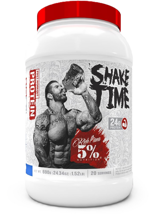 5% Nutrition Shake Time Whole Food Protein Powder Front of Package | Cookies and Cream