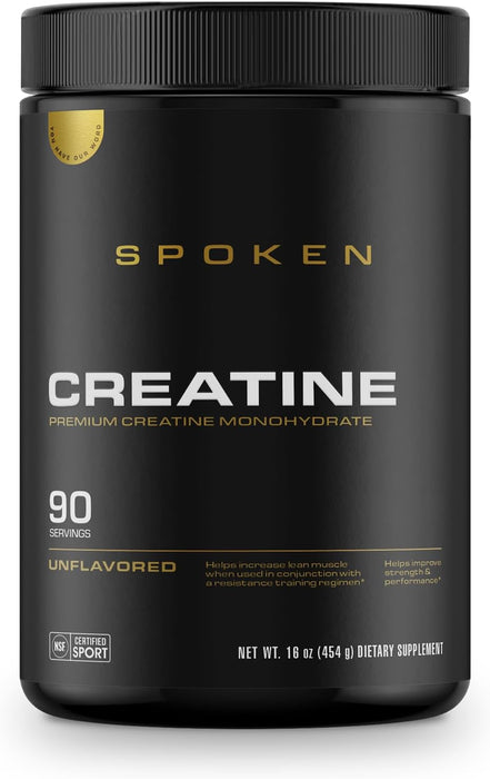 Spoken Nutrition Creatine Monohydrate 90 Servings – pure creatine for strength, power, and muscle performance
