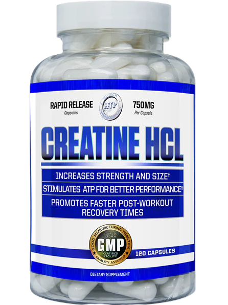 Hi-Tech Pharma Creatine HCL 120 Capsules muscle strength, performance and recovery supplement bottle from Tiger Fitness