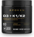 Spoken Nutrition D3 + K1/K2 60ct front label – vitamin D3 with K1 and K2 for bone, heart, and immune support.