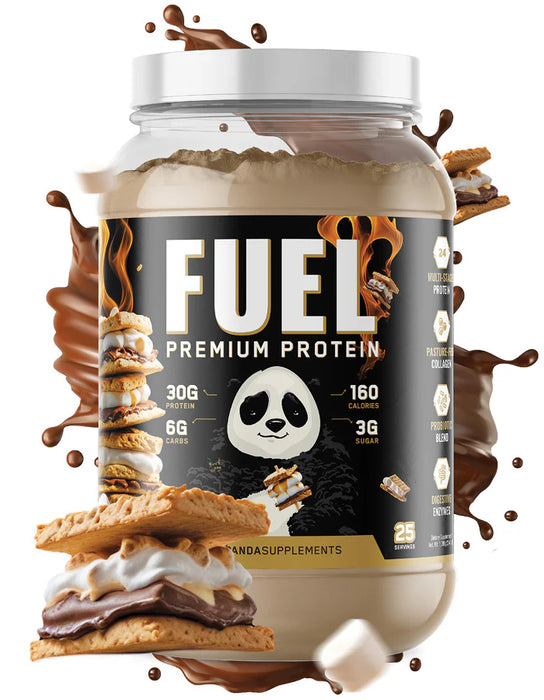 Panda Supps FUEL Premium Protein Campfire Smores – Whey Blend for Muscle Aid