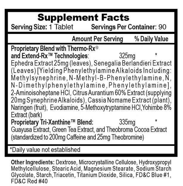 Hi-Tech Pharma Lipodrene Hardcore | Extreme Fat Burner & Energy Formula