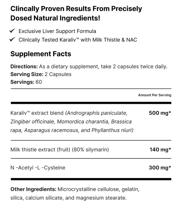 MuscleMeds Liver Detox & Defend 120 Capsules | Supplement Facts & Ingredients Label | Tigerfitness.com