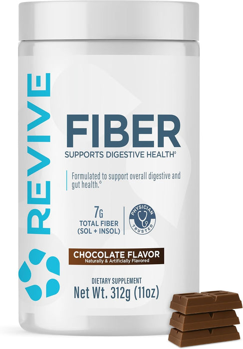 Revive MD Fiber Supplement 30 Servings Chocolate 5g of Dietary Fiber Supports a Healthy Digestive System with Psyllium Husk & More 