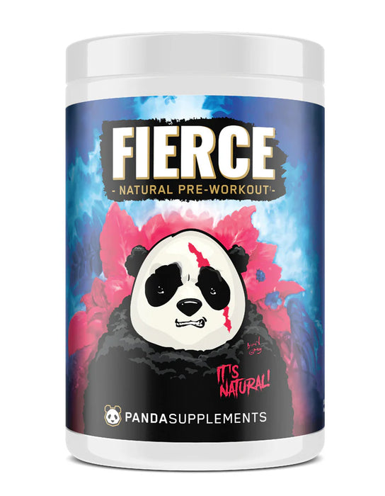 Panda Supps FIERCE Natural Pre-Workout Powder 30 Servings Fierce Berry  – Clean Focus and Endurance Formula