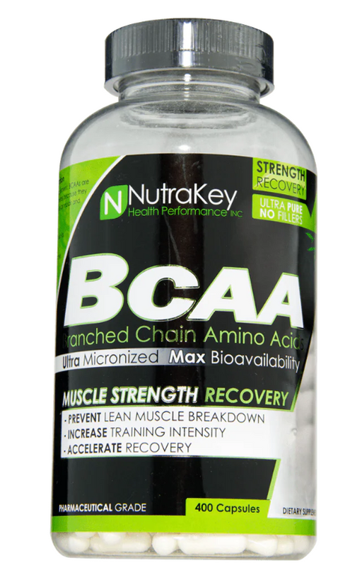 NutraKey BCAA Capsules 60 Capsules – Muscle Recovery and Growth Support Amino Supplement