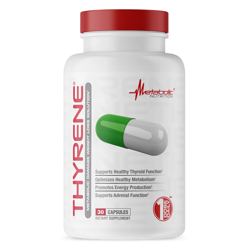 Metabolic Nutrition Thyrene Bottle Front 30 Capsules  – Advanced Thyroid Support & Thermogenic Fat Burner for Metabolism & Energy | TigerFitness