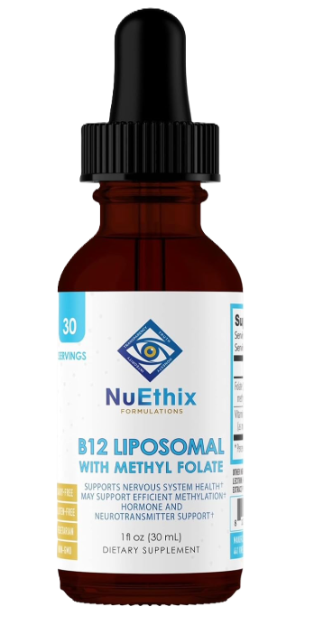 NuEthix Formulations B12 Liposomal w/ Methyl Folate – Front Label