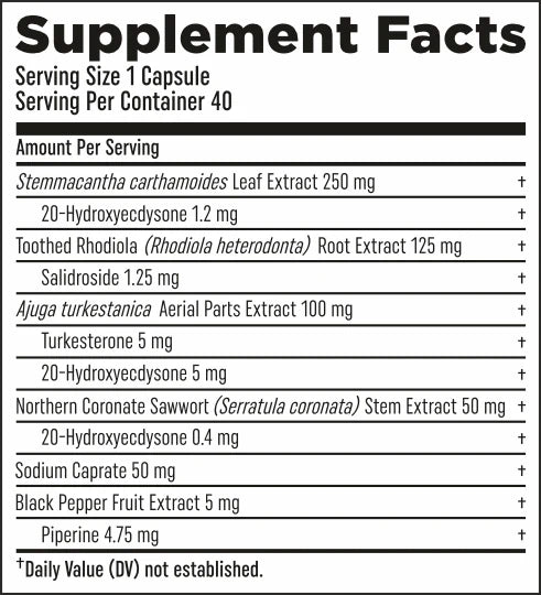 HTLT Turk Builder Platinum Supplement Facts, Ingredients, and Usage Directions 40 Capsules 