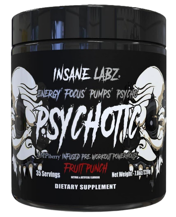 Insane Labz Psychotic Black | Hardcore High-Stim Pre-Workout Energy