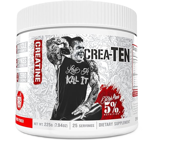 5% Nutrition CreaTEN 10-Blend Creatine Strength & Power Front Fruit Punch 25 Servings 