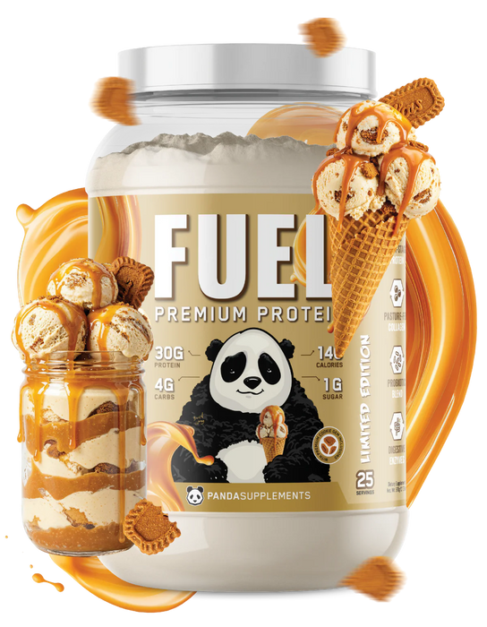 Panda Supps FUEL Premium Protein Limited Edition Caramel Crunch Ice Cream  – Whey Blend for Muscle Recovery and Strength