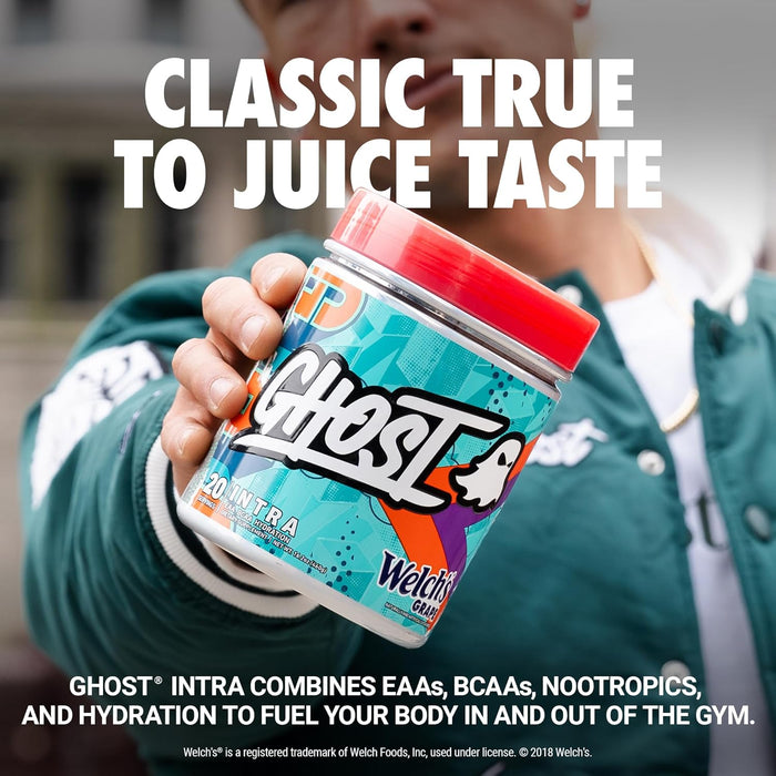 GHOST Intra intra-workout powder supplement with EAAs carbs and electrolytes
