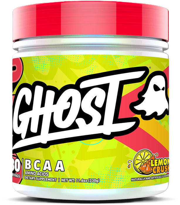 GHOST BCAA 30 Servings Lemon Crush amino acid powder supplement for recovery 