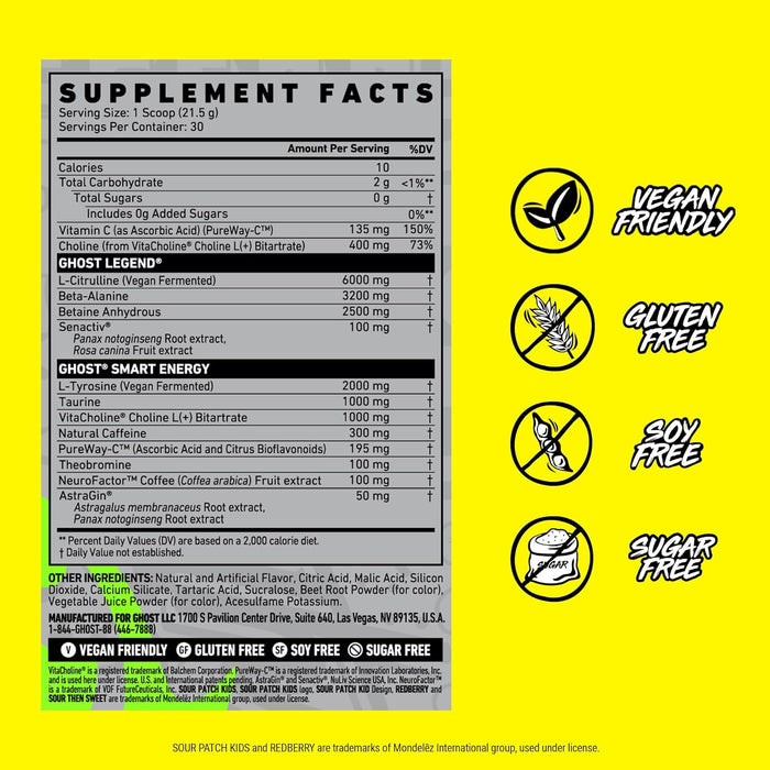 GHOST Legend V4 | Pre-Workout Supplement for Energy, Focus & Performance