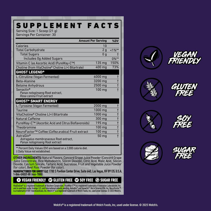 GHOST Legend V4 | Pre-Workout Supplement for Energy, Focus & Performance