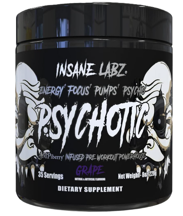Insane Labz Psychotic Black | Hardcore High-Stim Pre-Workout Energy