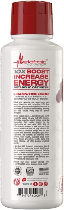 Supplement Facts – Metabolic Nutrition L-Carnitine 3500 Ingredients – TigerFitness