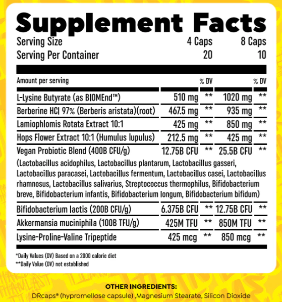 HTLT GLP Max 80 Ct Supplement Facts, Ingredients, and Directions for Use