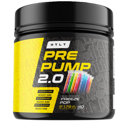 HTLT Pre Pump 2.0 Freeze Pop 40 Servings – Stim-Free Pre-Workout for Pumps and Muscle Endurance