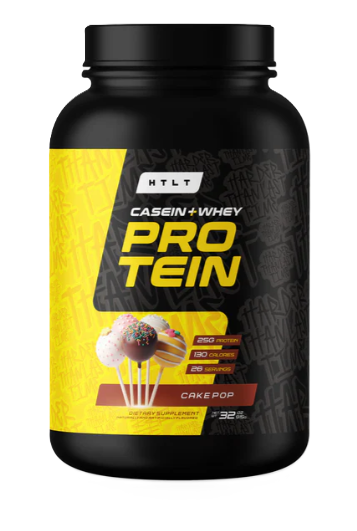 HTLT Casein + Whey – 25 Servings CakePop Complete Protein for Lean Muscle and Performance Support