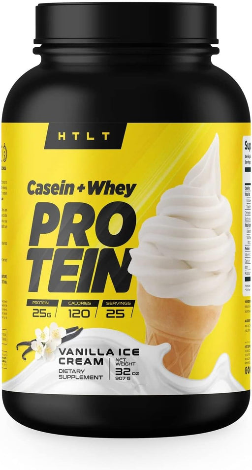 HTLT Casein + Whey – Vanilla Ice Cream Multi-Source Protein Blend for Strength and Recovery