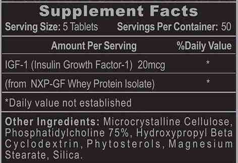 Hi-Tech Pharma PRO IGF-1 Prohormone Supplement Facts Label | Tigerfitness.com