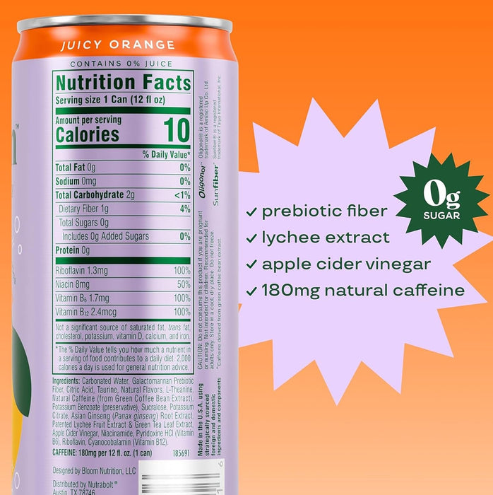 Bloom Sparkling Energy Drink | Refreshing Clean Energy Beverage