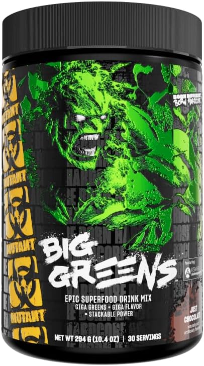 MUTANT BIG GREENS Superfood Powder 30 Servings Just Chocolate – Immunity & Digestion Support – TigerFitness