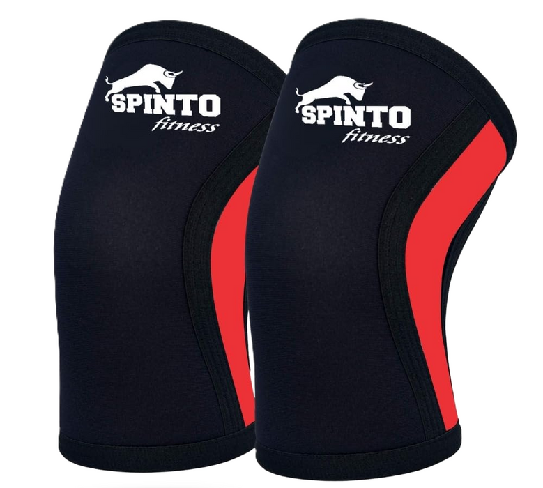 SPINTO FITNESS 7mm Knee Sleeves | Heavy Duty Knee Support for Strength Training