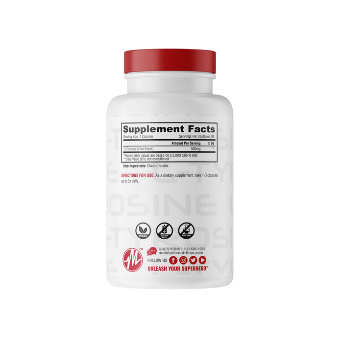Supplement Facts – Metabolic Nutrition L-Tyrosine Ingredients – TigerFitness