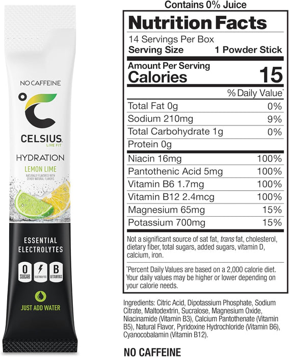 Celsius Hydration Sticks | Electrolyte Drink Mix with Energy Support
