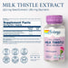 Solaray Milk Thistle supplement facts label showing standardized extract and ingredients
