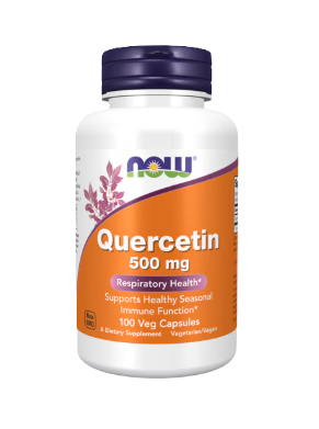 NOW Quercetin 500 mg Capsules – Antioxidant and Immune Support Supplement Bottle