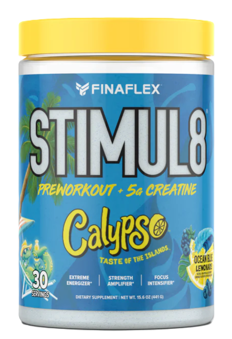 Finaflex Stimul8 + Creatine Pre-Workout Ocean Blue Lemonade | Energy, Focus & Strength Support | TigerFitness.com
