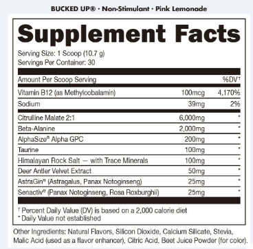 Bucked Up Non-Stimulant Pre-Workout
