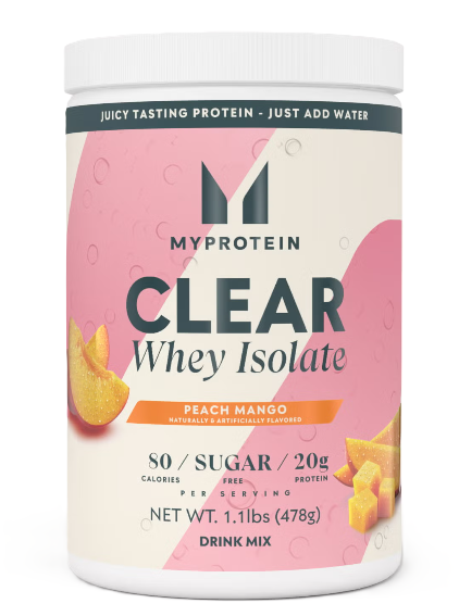 Myprotein Clear Whey Isolate Peach Mango – Fruity High-Protein Drink Mix, 20g Whey Isolate