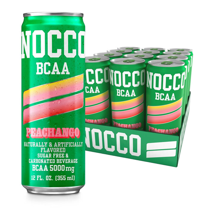NOCCO BCAA RTD Peachango – Low-Calorie BCAA Drink with Vitamins for Recovery and Hydration