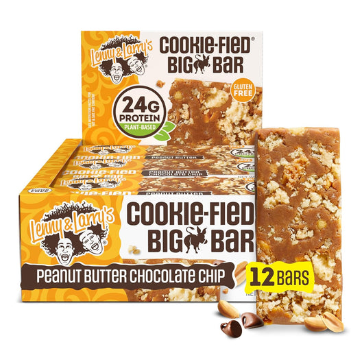 Lenny & Larry’s Cookie-fied Big Bar Peanut Butter Chocolate Chip high protein snack bar with crunchy cookie topping – TigerFitness.com