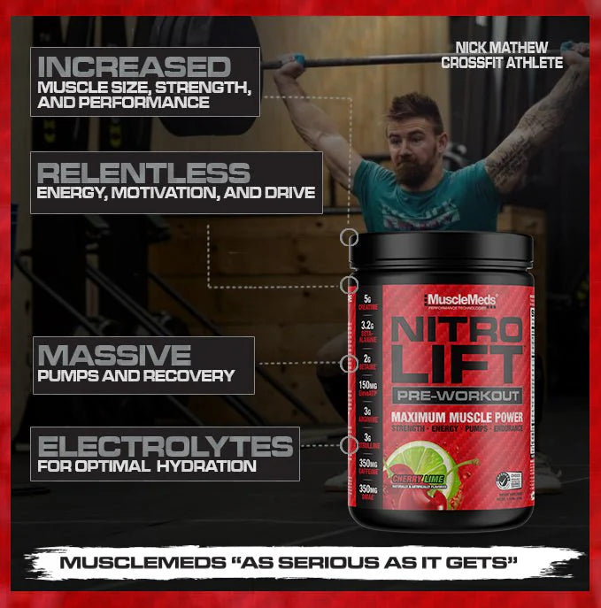 MuscleMeds Nitro Lift Pre-Workout | Strength & Performance Formula