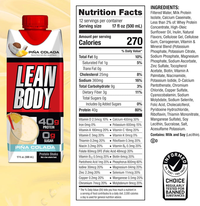 Labrada Lean Body RTD Protein Shake | High Protein Nutrition