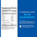 Blue Raspberrry R1 Energized Amino supplement facts panel showing amino acid blend and caffeine content. 
