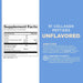 Rule One Collagen Peptides Unflavored 25 servings supplement facts panel showing collagen content