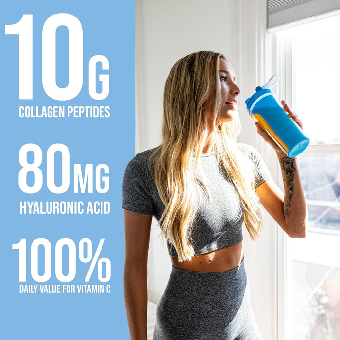 Rule One Collagen Peptides powder mixed into beverage as part of a daily wellness routine