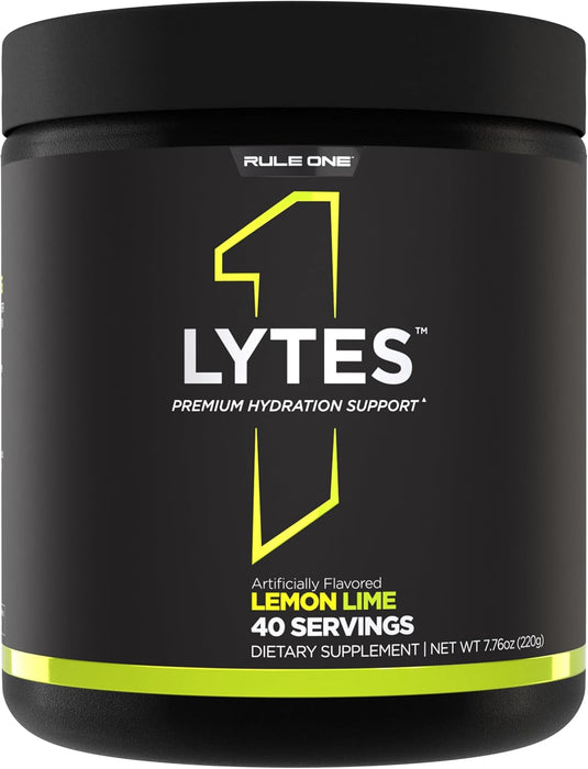 R1 Lytes+ zero sugar electrolyte hydration drink supplement 40 Servings Lemon Lime Flavor