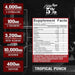 5% Nutrition Kill It RTD Supplement Facts & Ingredients Label for Strength & Endurance Tropical Fruit 
