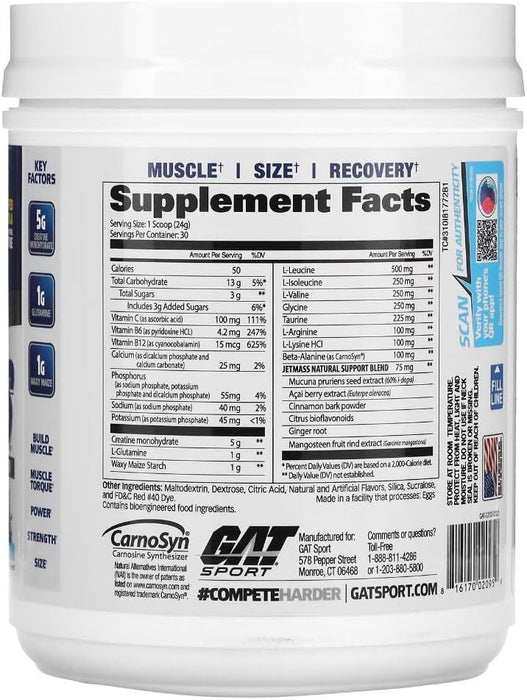 GAT Sport JETMASS Creatine | Post-Workout Recovery & Muscle Builder