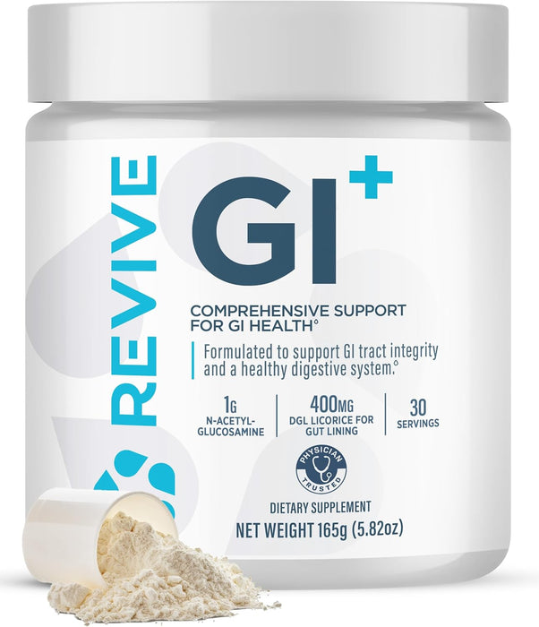 Revive MD GI + 30 Servings  – gut health powder supporting gut lining, digestion, and regularity.