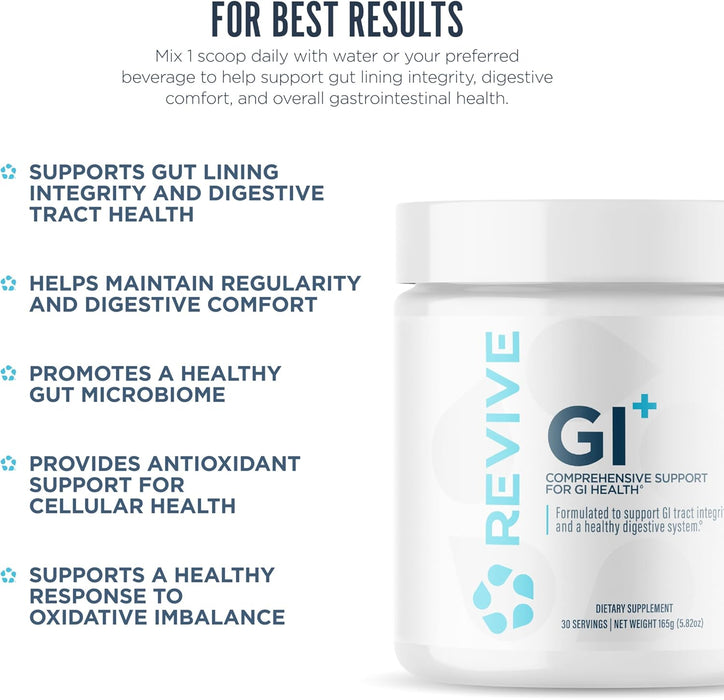 Revive MD GI + powder 30 Servings  -  promotes regularity, digestion, and overall gut health.