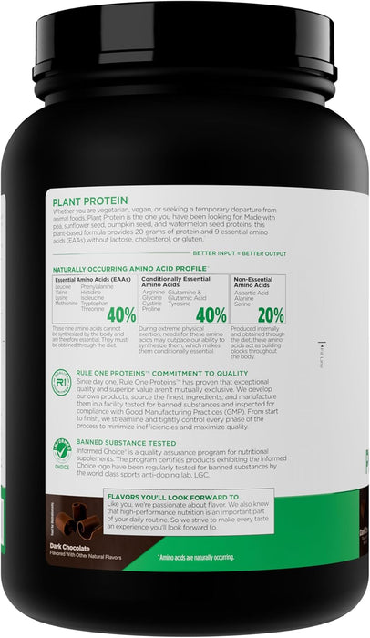 Rule 1 Plant Protein plant-based protein powder scoop for dairy-free protein support